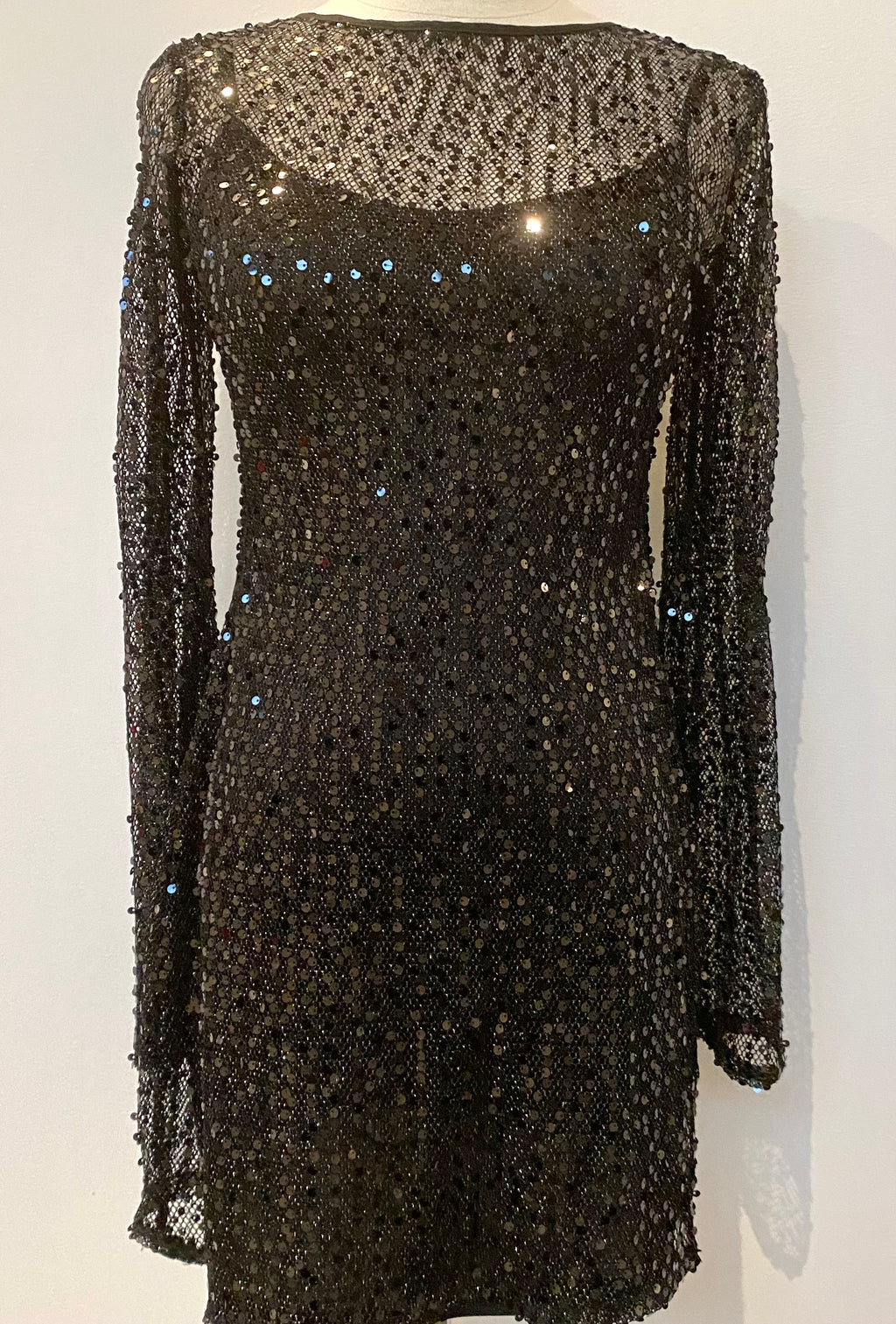 bell sleeve sequin dress Bell Sleeve Sequin Dress Black / Medium
