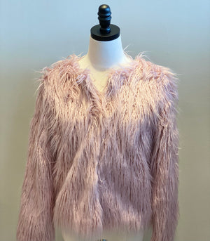 Pink Fuzzy Faux Fur Jacket
