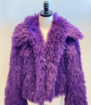 Purple Vegan Faux Sherling Jacket