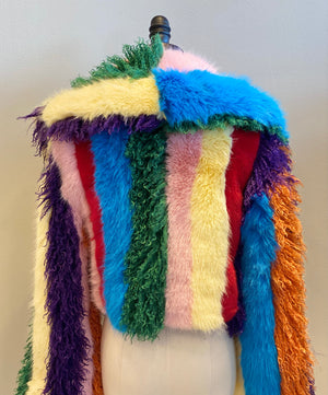 Gigi Faux Fur Rainbow Jacket
