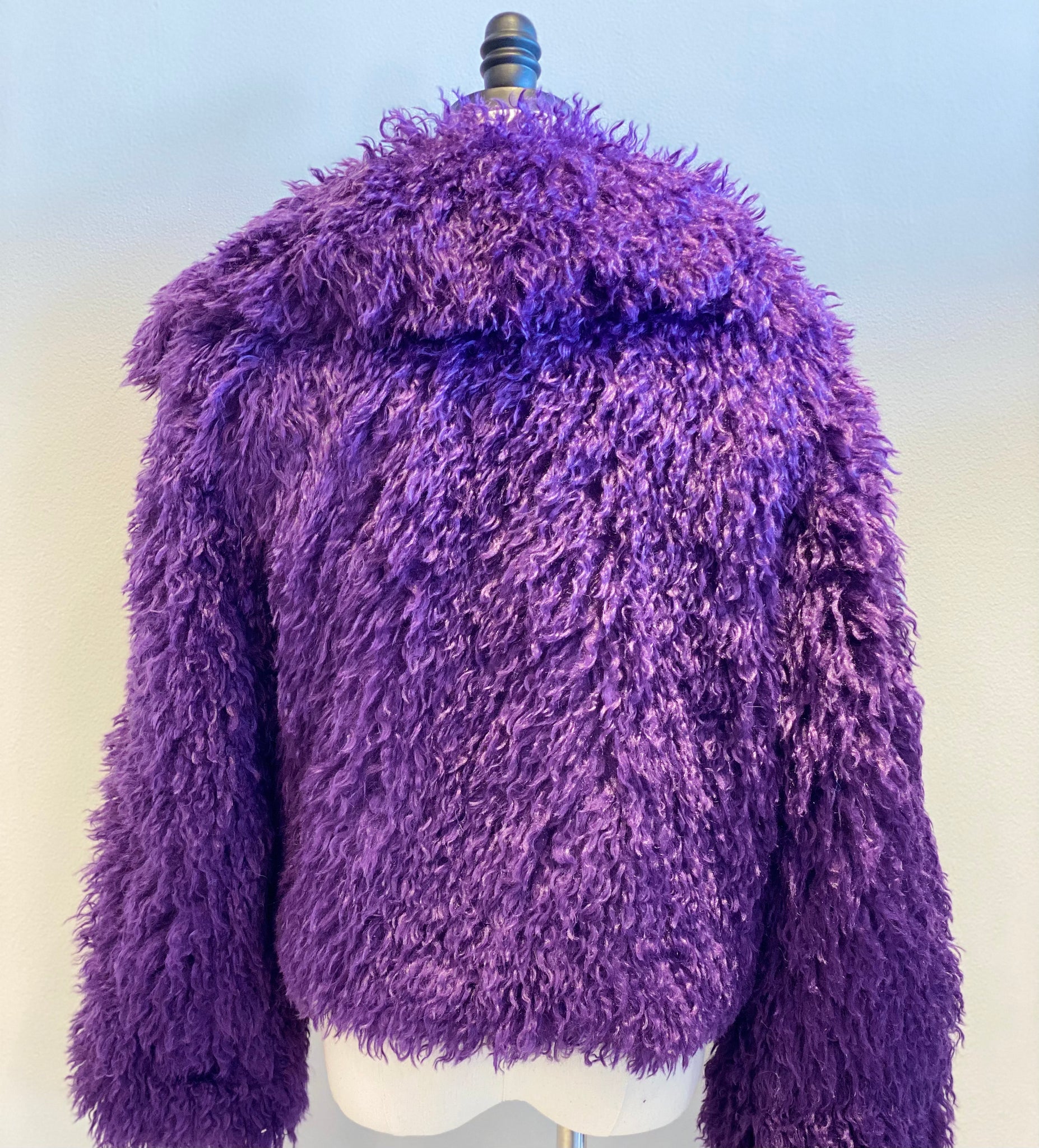 Purple Vegan Faux Sherling Jacket