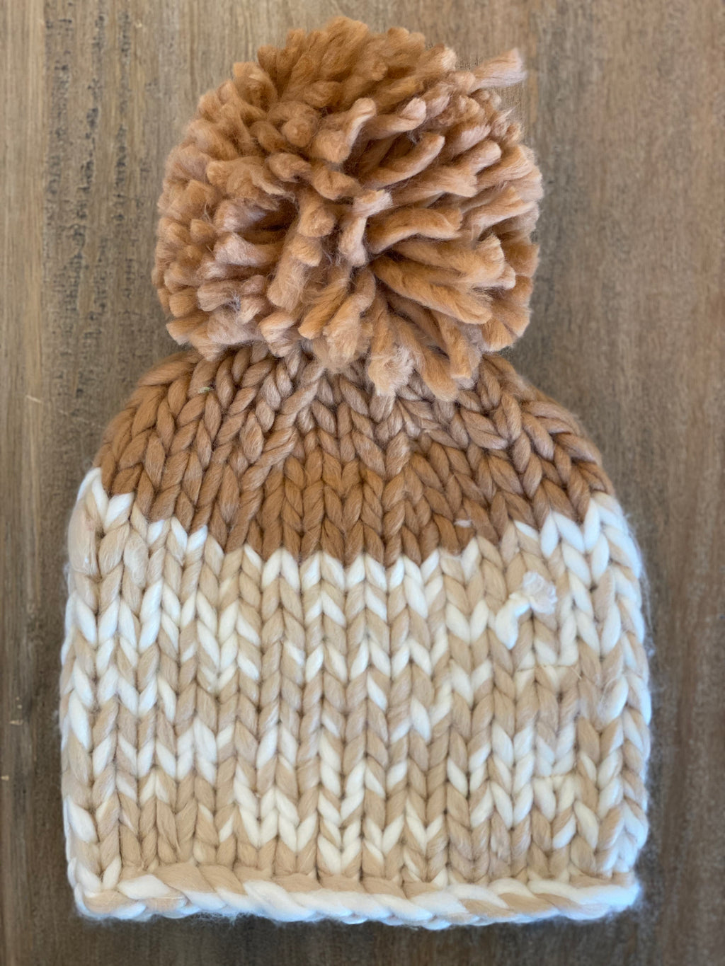 New Free People’s Cozy Up Pom Pom Beanie in Yellow/Cream one size New Free People Cozy Up Color Block Pom Beanie One Size MSRP  main image 3