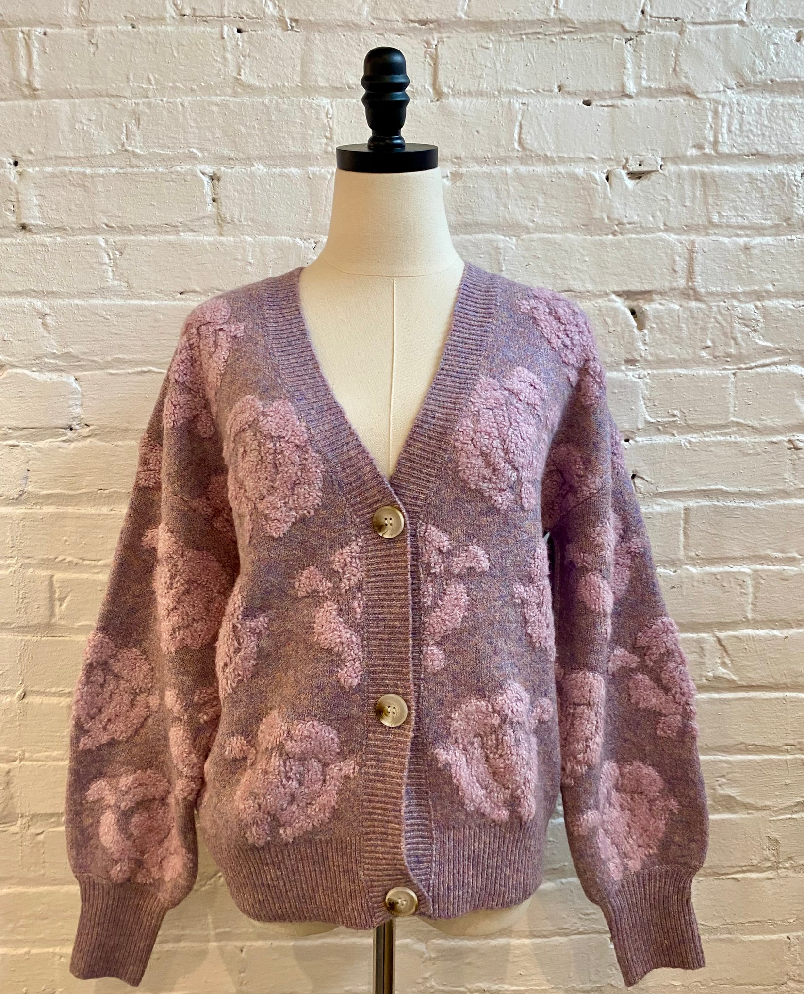 Floral Embossed Cardigan