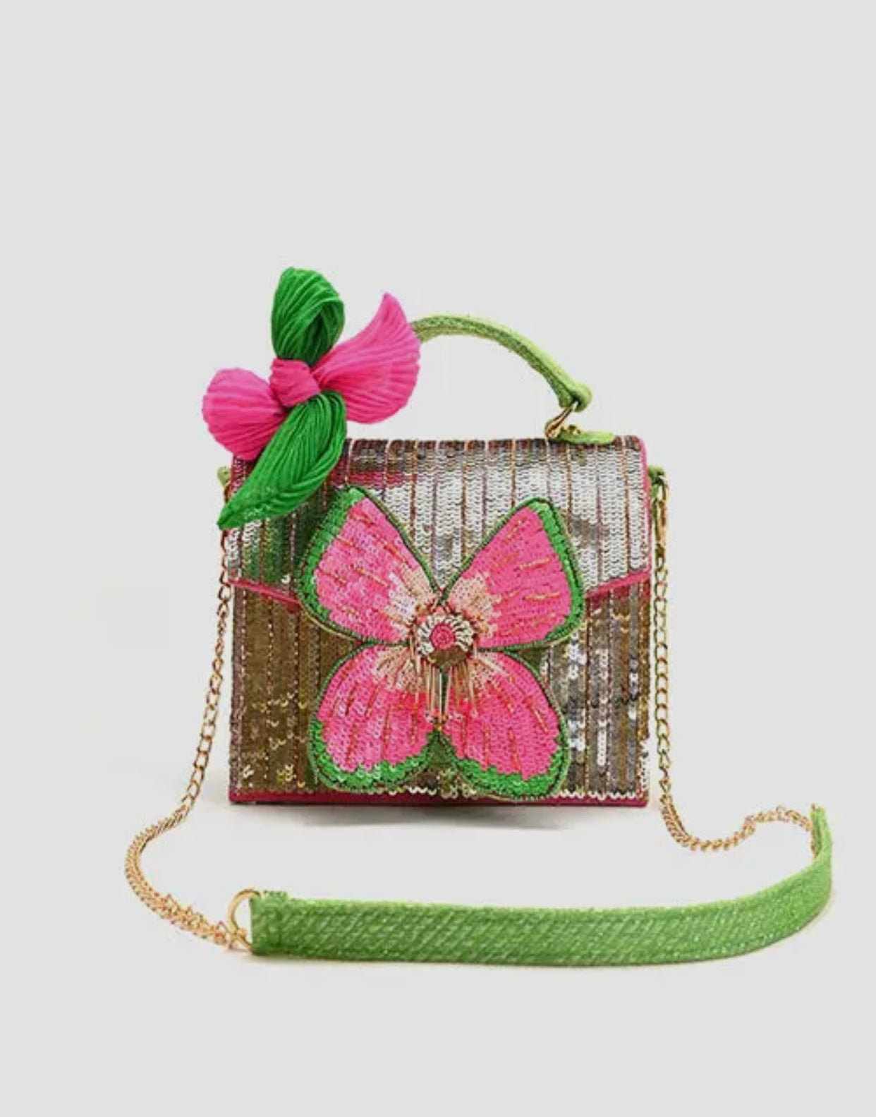 Top Handle Glam Butterfly Clutch