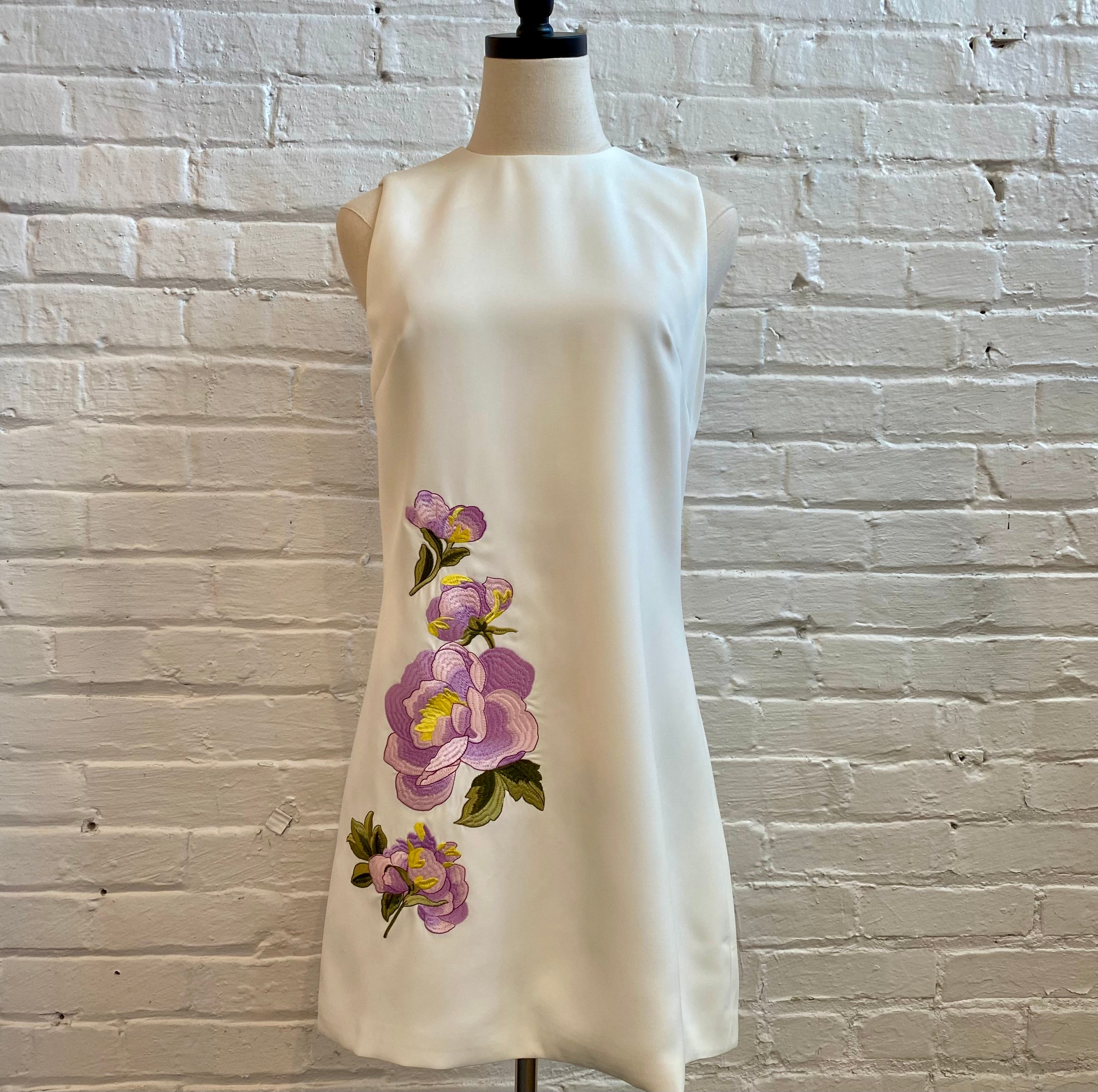 Floral Embroidered Shift Dress White Floral / Small Floral Embroidered Shift Dress White Floral / Small
