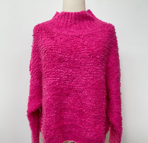 Fuchsia BoucleTextured Sweater