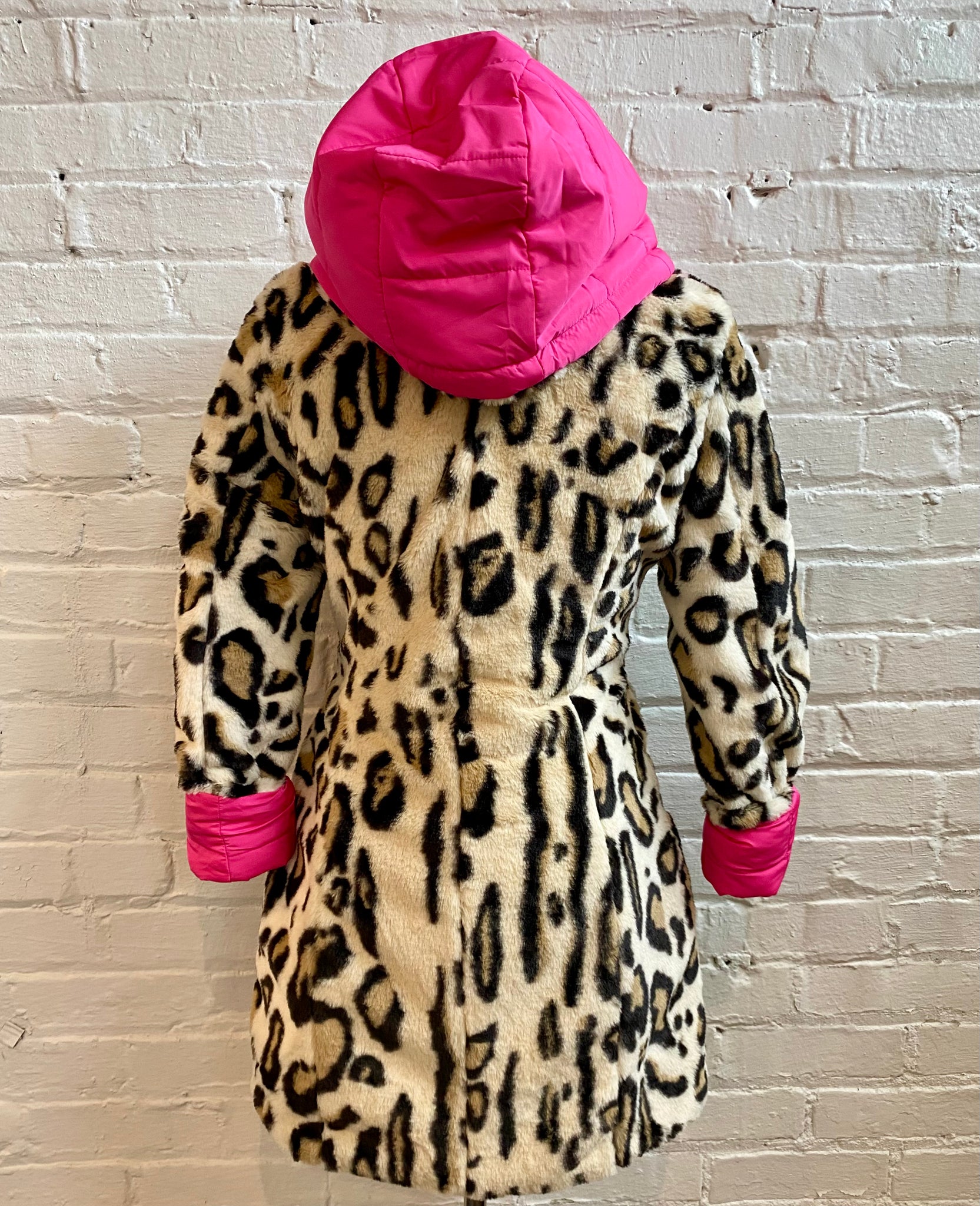 Reversible  Puffer Jacket w Faux Fur Lining/Hood