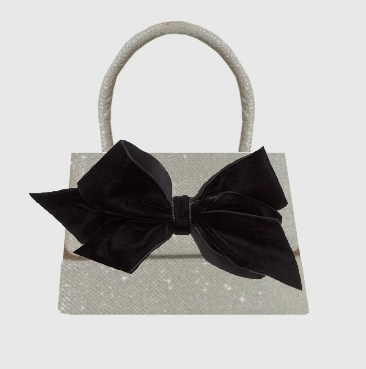 Sparkle Black Velvet Bow Purse