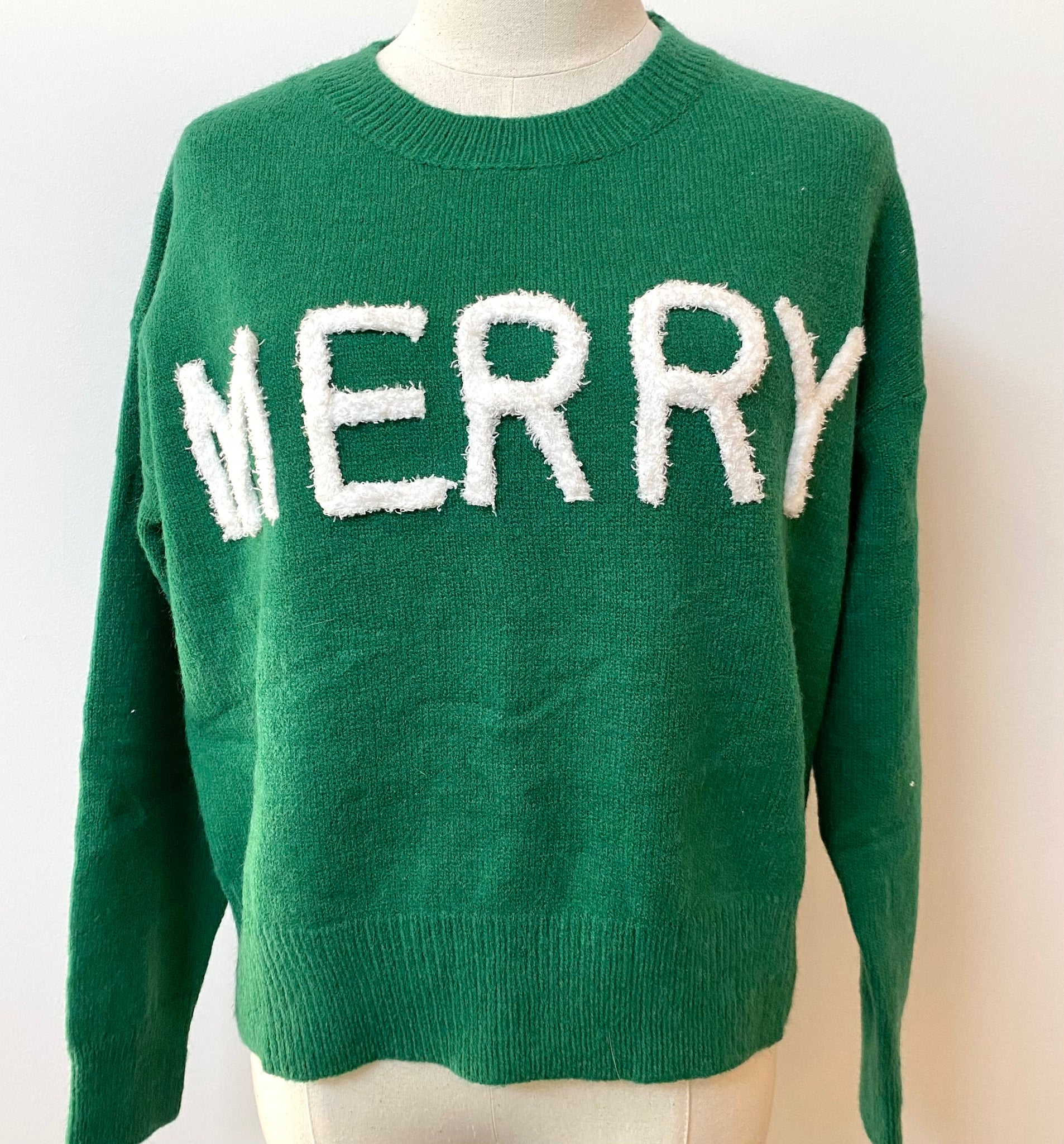 Merry Fluffy Patch Sweater