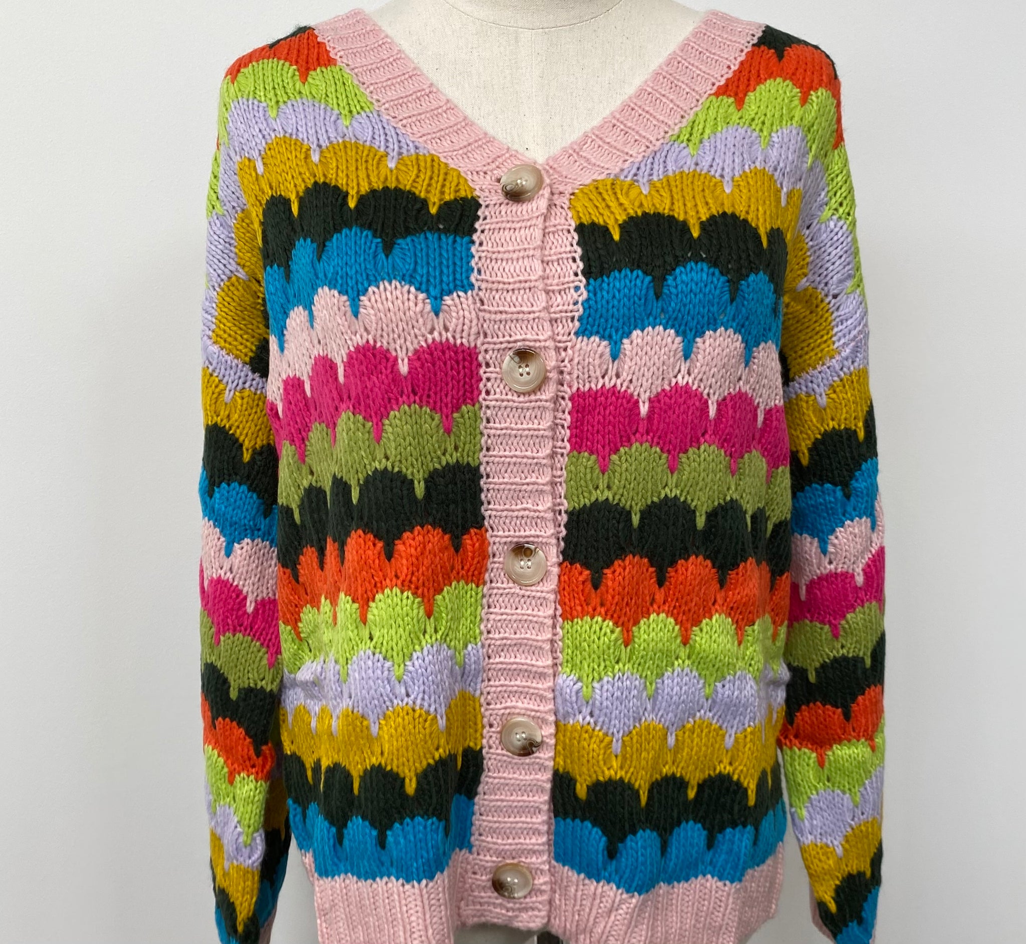 Fish Scales Multicolor Cardigan