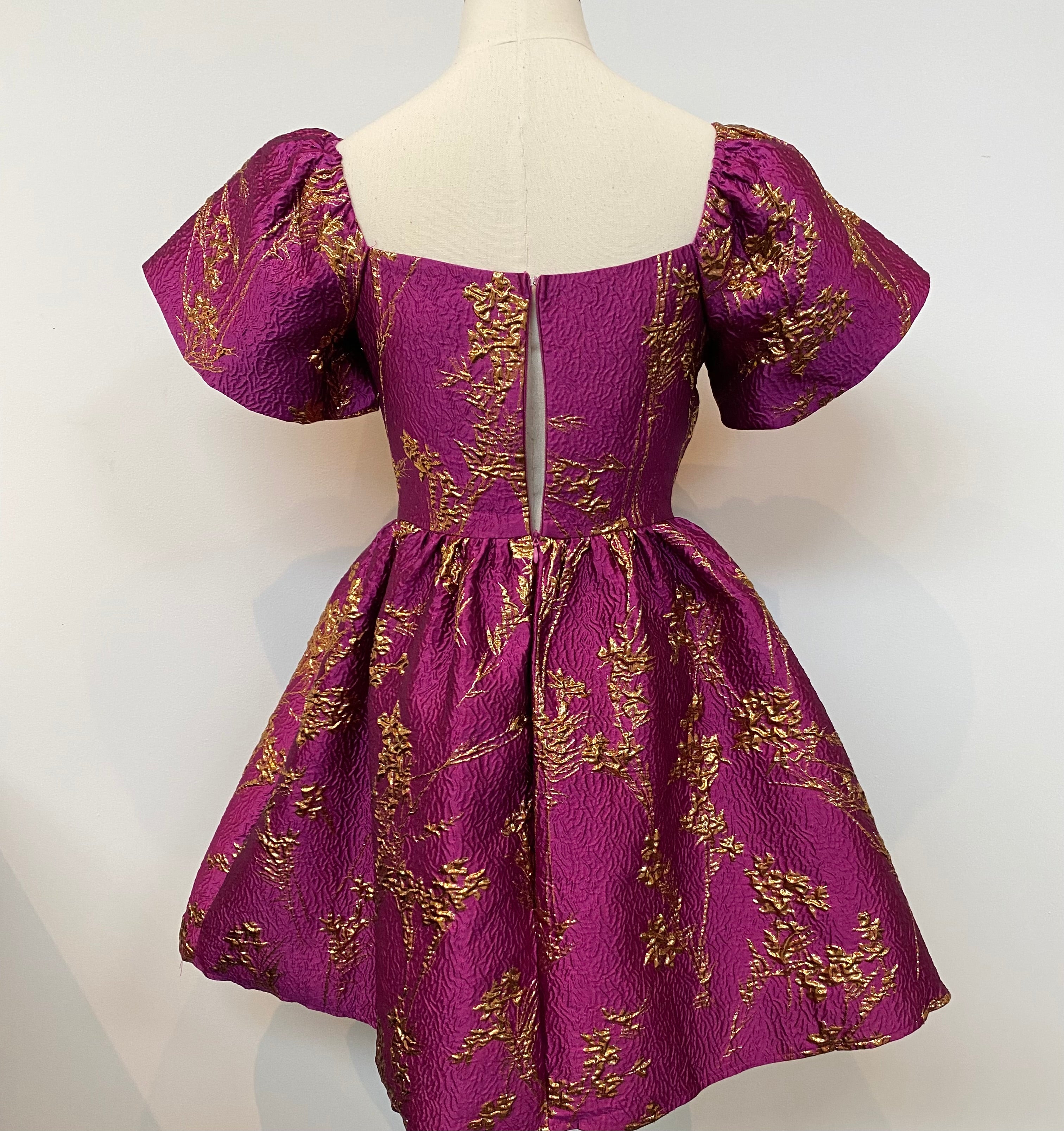 magenta dresses party Romance That Wows Magenta Floral Print Organza Maxi Dress