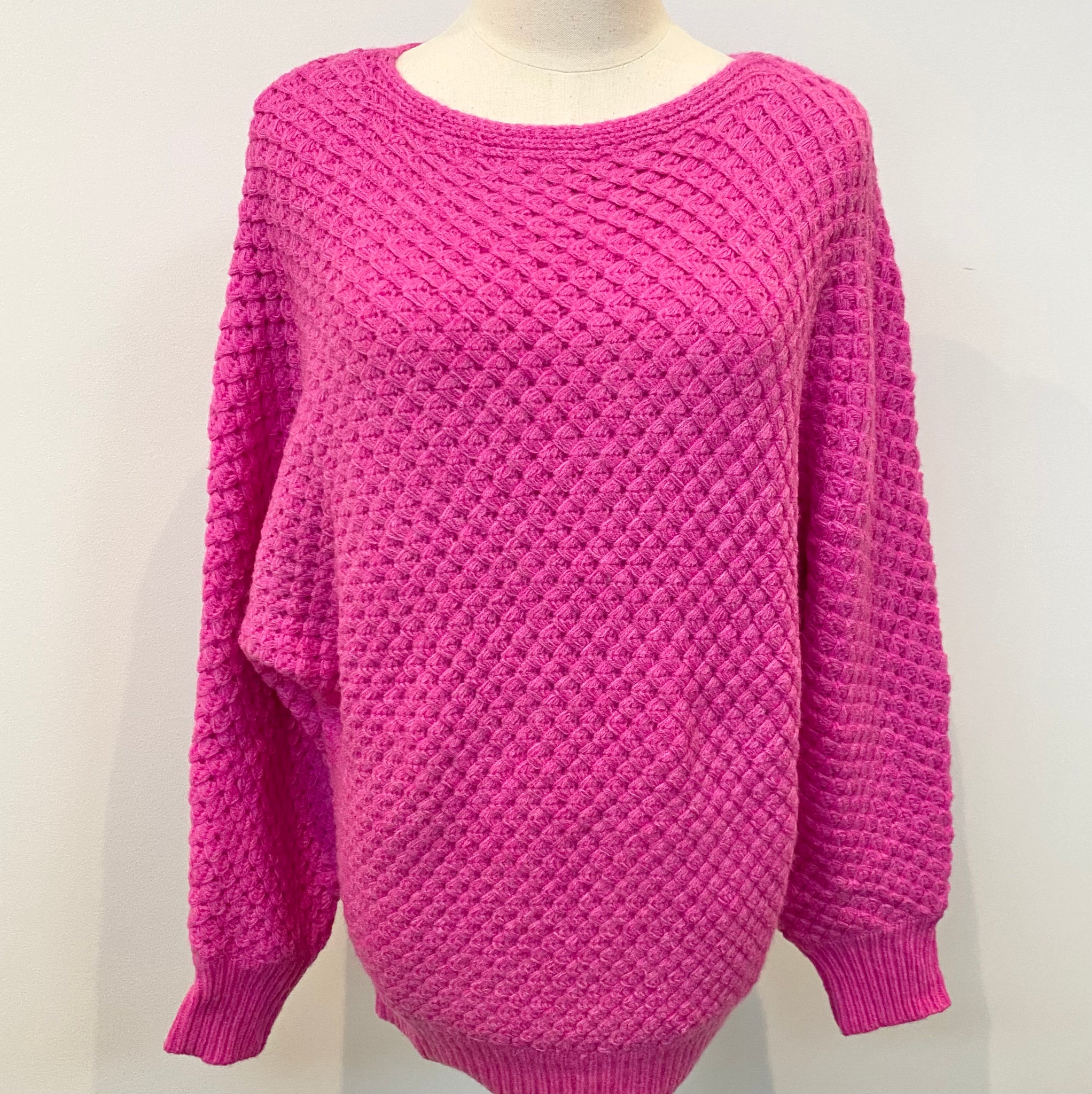 Boatneck Waffle Knit Sweater