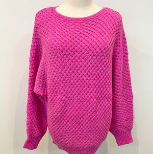 Boatneck Waffle Knit Sweater