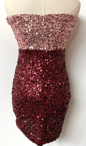Strapless Two Tone Sequin Dress Showroom56 Strapless Two Tone Sequin Dress Showroom56