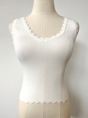 Scallop Edge  Knit Tank Top