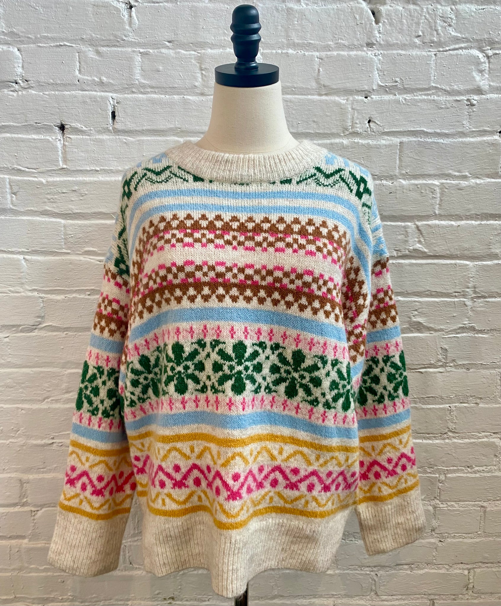 Pastel Icelandic Striped Holiday Sweater