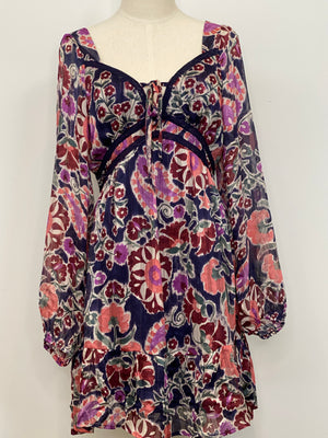 Floral Print Front Tie Dress