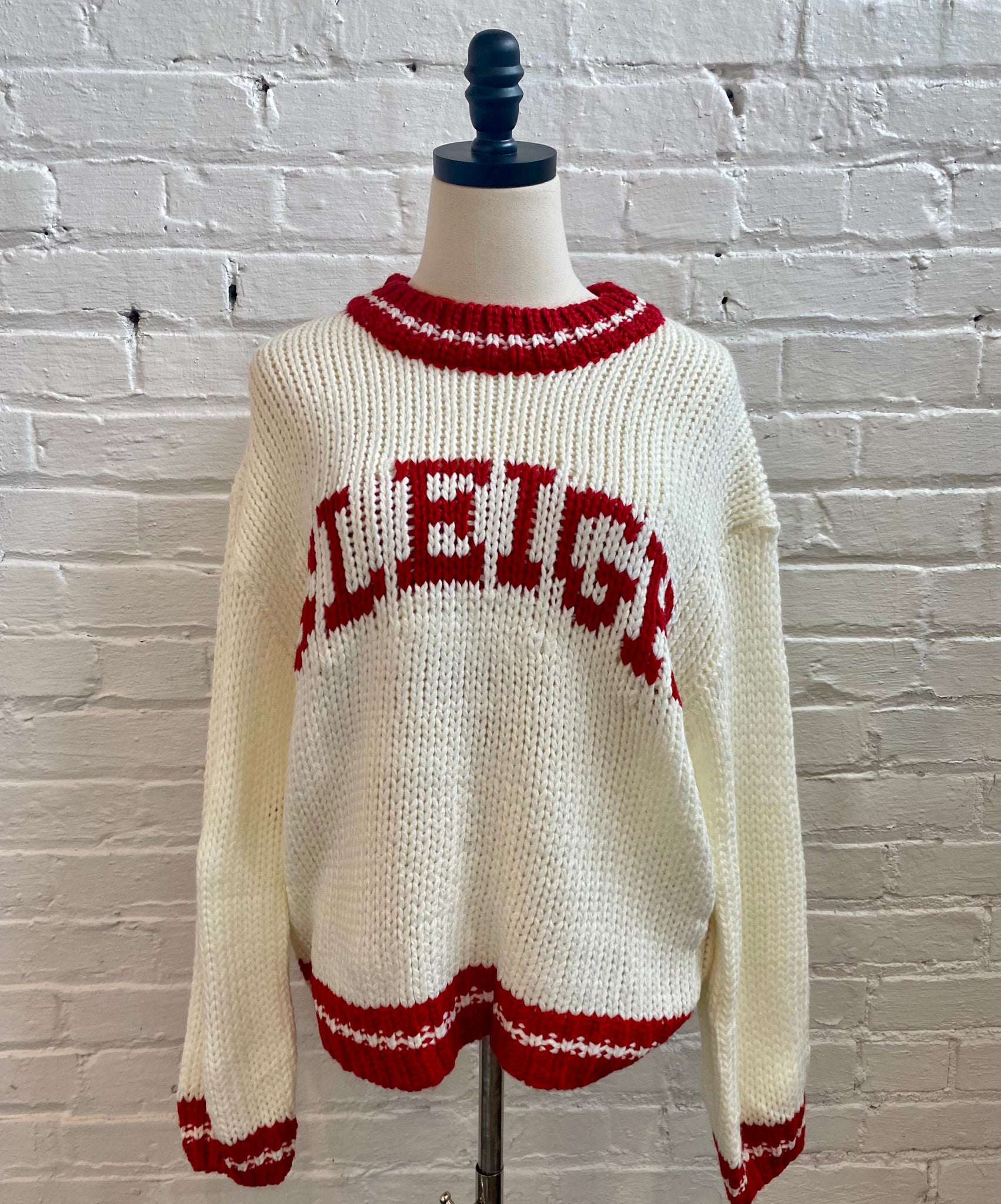 White Sleigh Banded Sweater