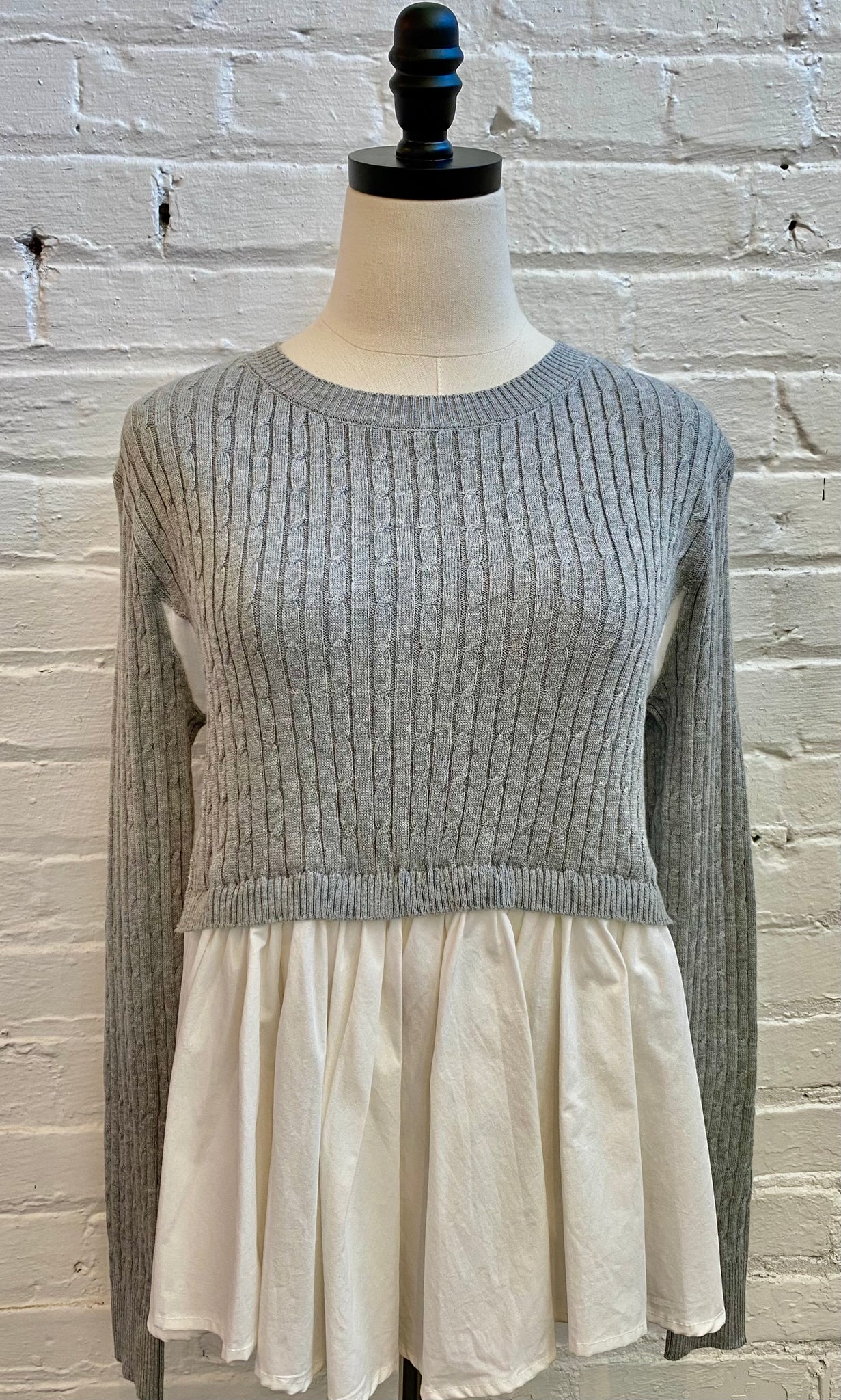 Twofer Cable Knit Top