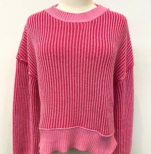 Pink Striped Knitted Sweater