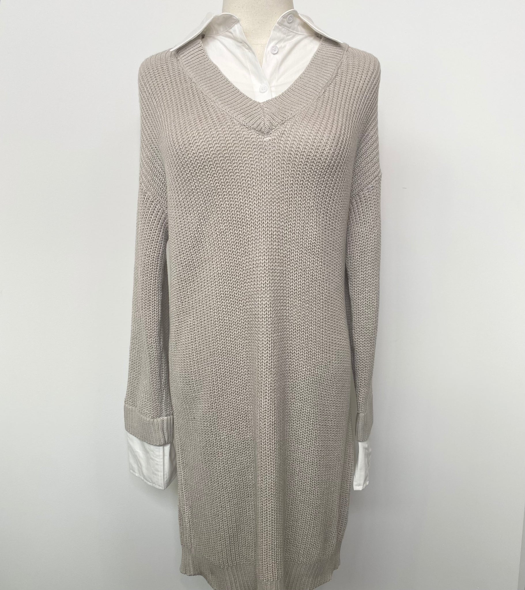 Long Sleeve Sweater Blouse and Sweater Dress