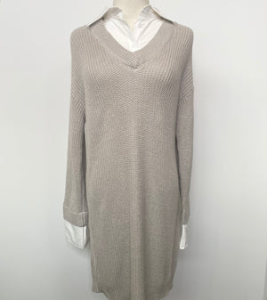 Long Sleeve Sweater Blouse and Sweater Dress