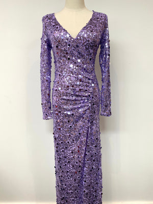 Long Sleeve Sequin Maxi Dress