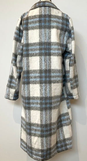 Fuzzy Plaid Coat