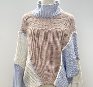 Blue/Beige Colorblock Sweater