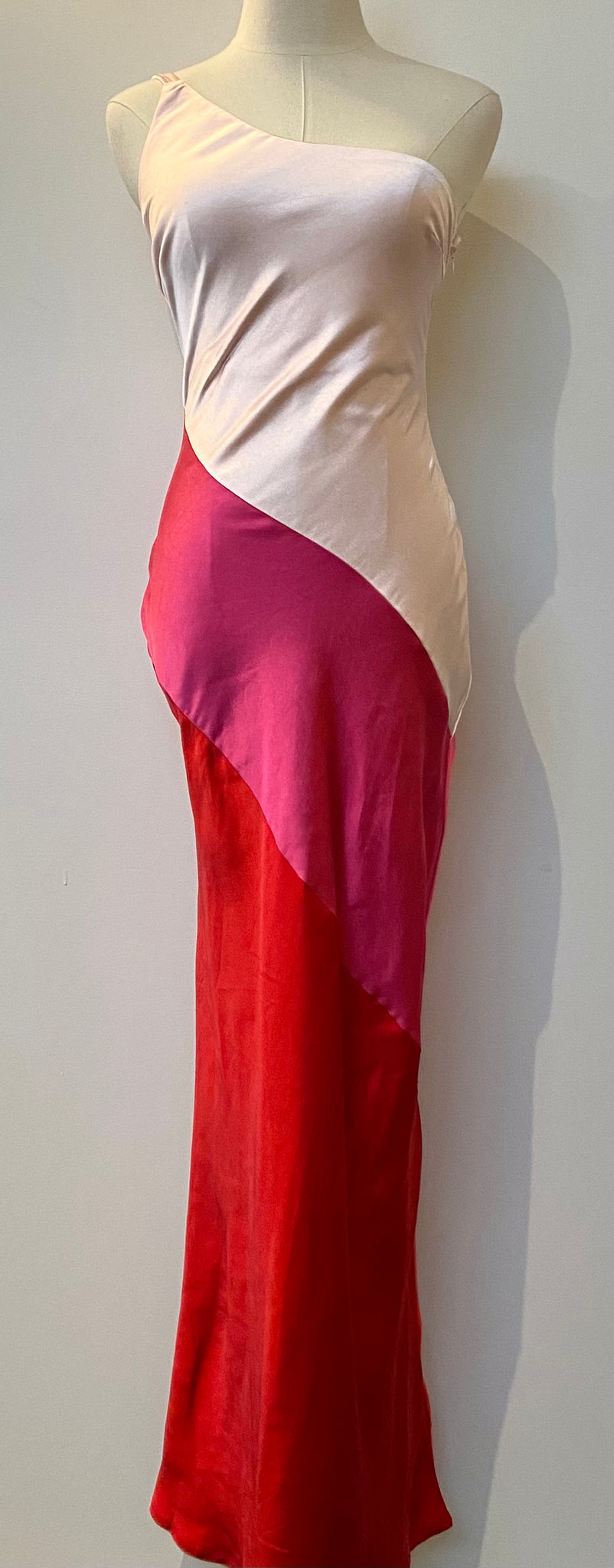 One Shoulder Satin Slip Dress