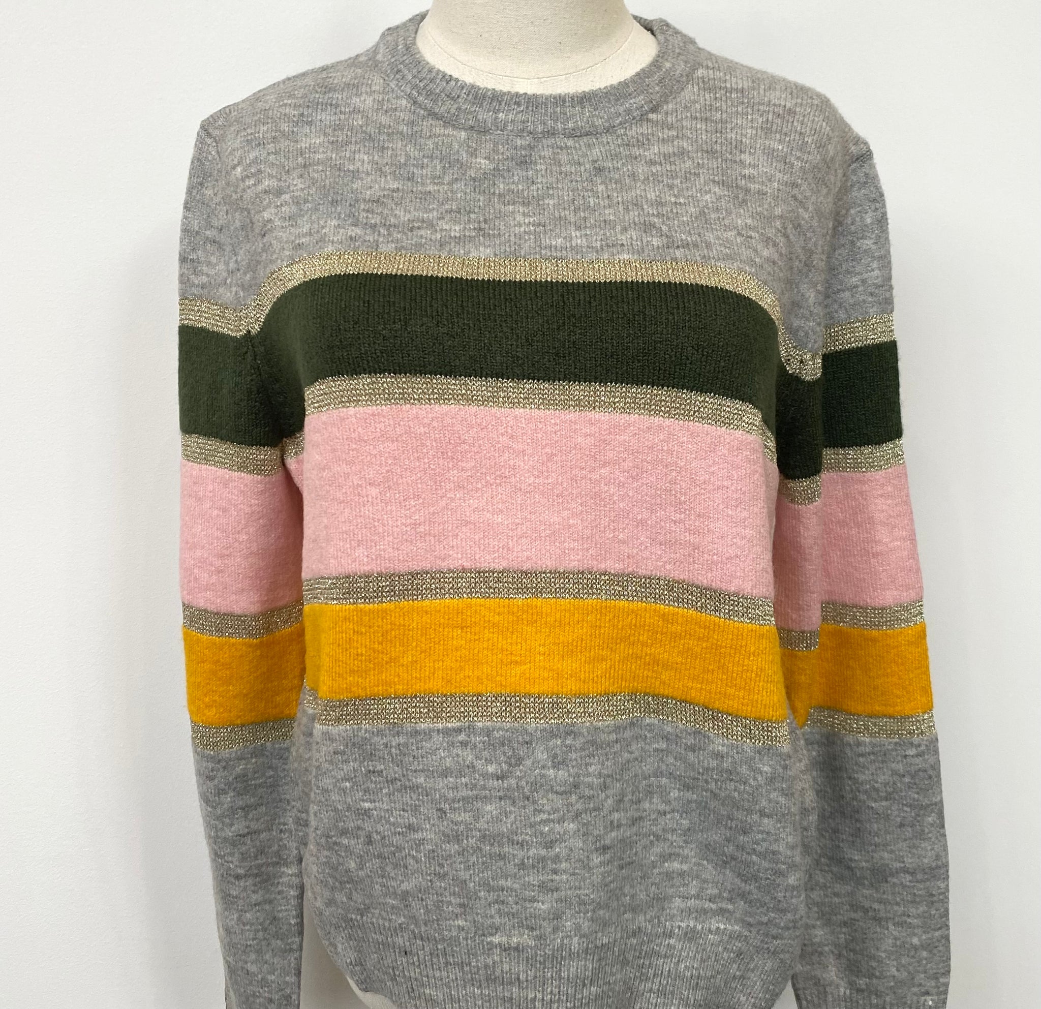 Striped Metallic Detail Sweater