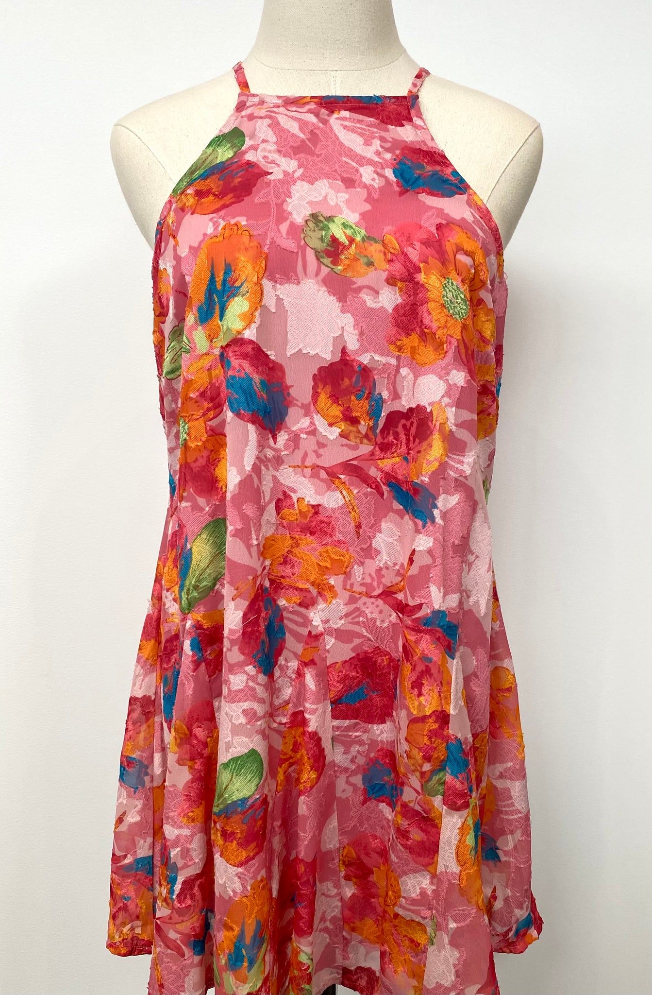 Halter Neck Floral Print Dress