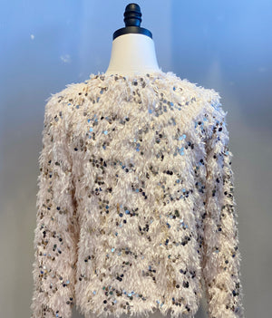 Fuzzy Sequined Jacket