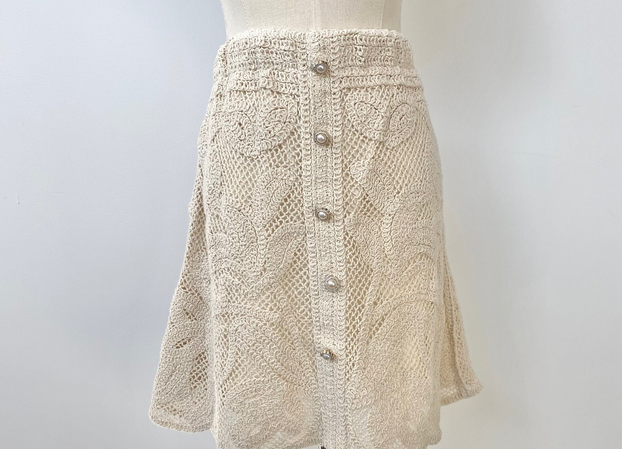 Front Button Crochet Skirt