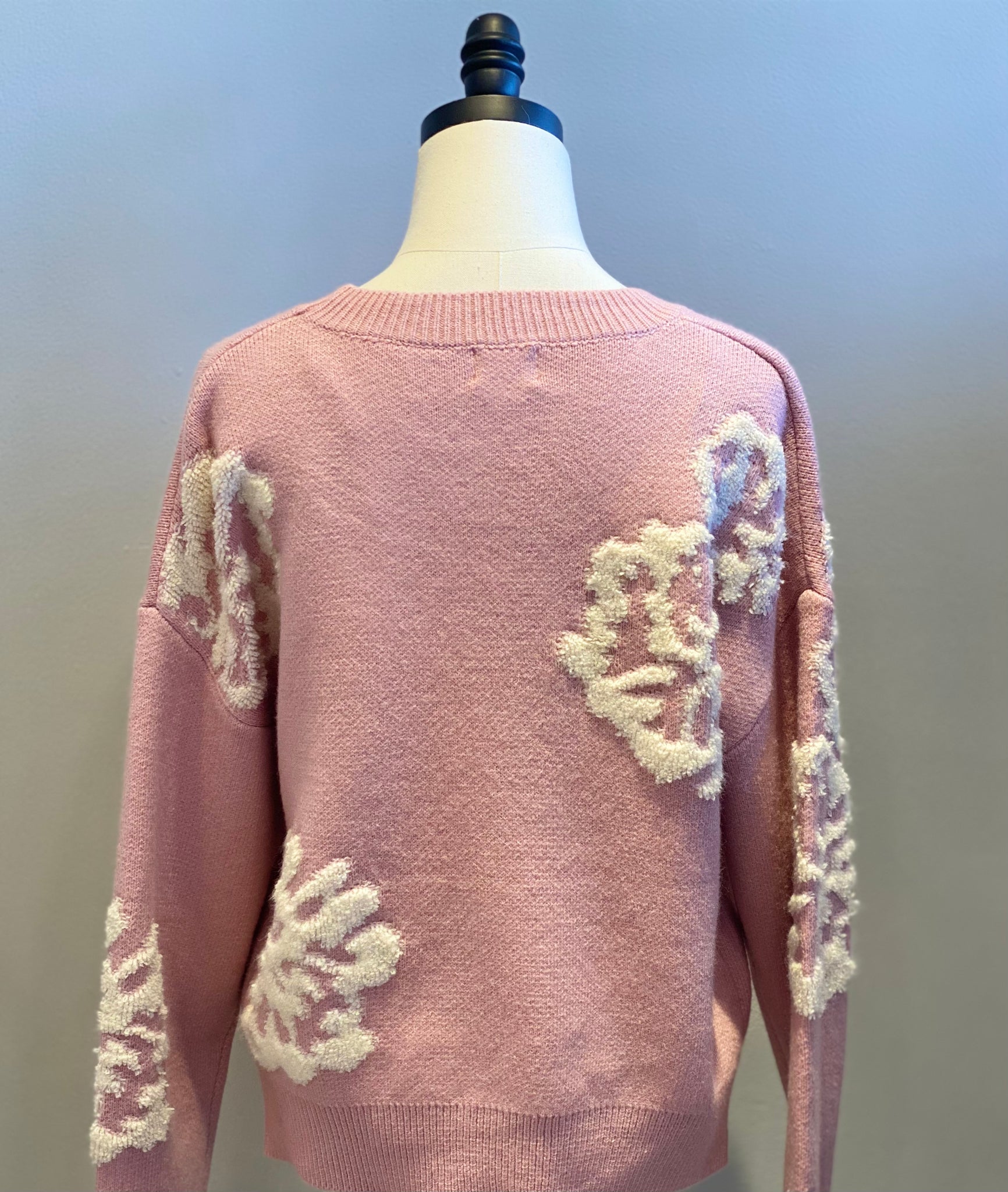 Cher Embroidered Floral Knit Sweater