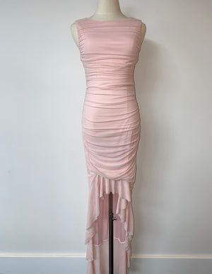 saints and secrets pink dress Saints and Secrets Embellished Floral Maxi Dress Pink / Small
