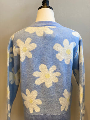 Daisy Print Knit Sweater