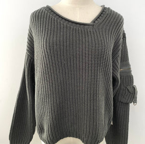 Gravel Asymmetrical Utility Sweater