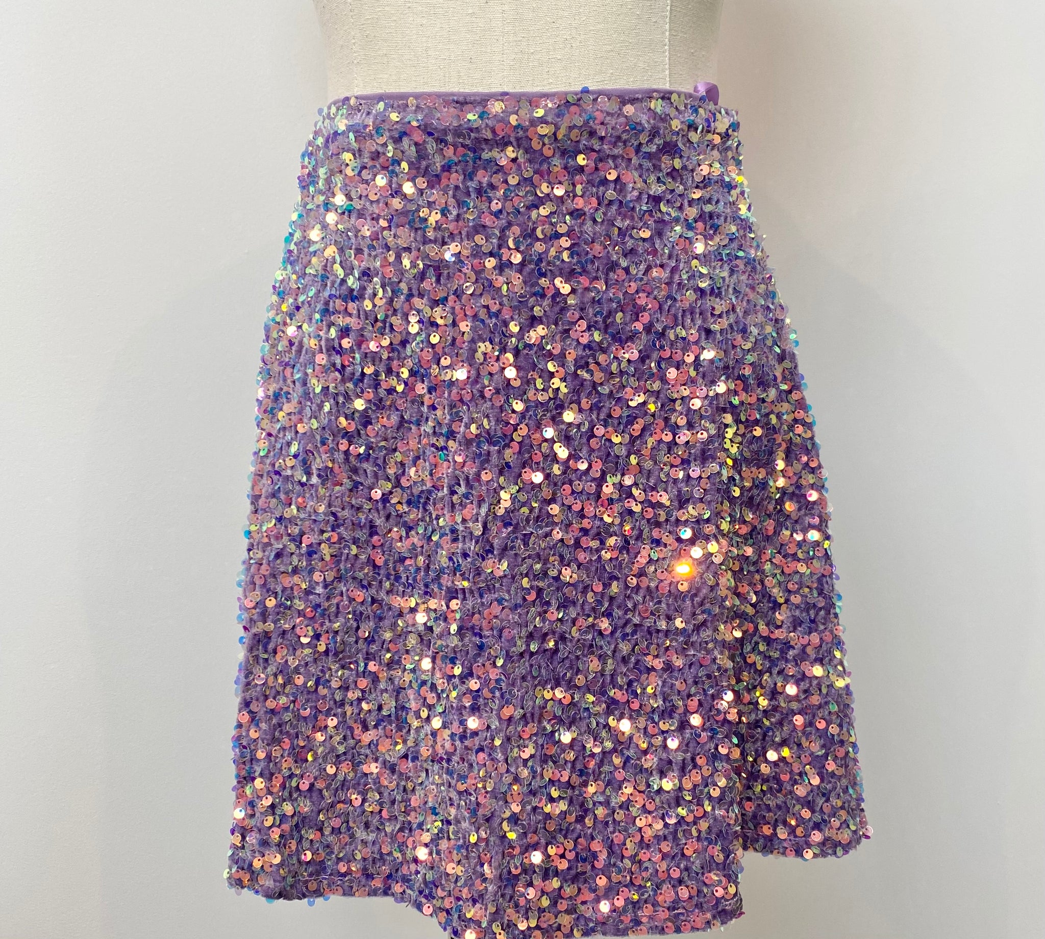 Lilac Sequin Velvet Skirt