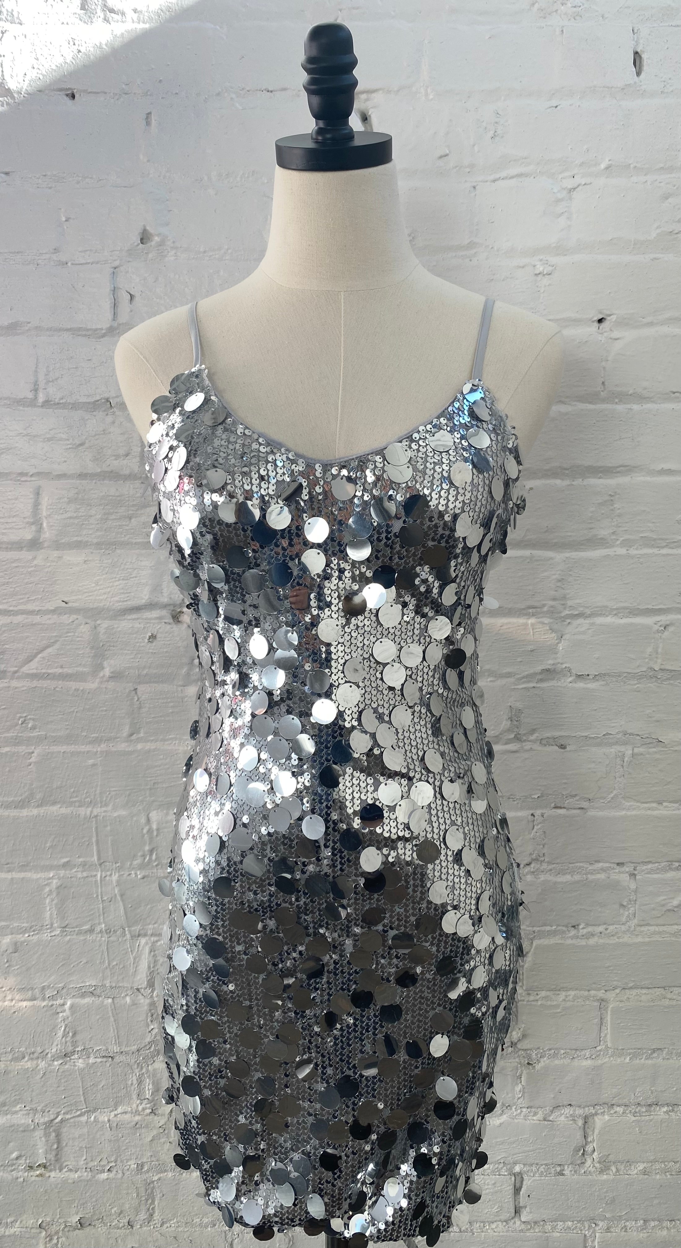 Silver Mirror Sequin Dress Silver / Small Silver Mirror Sequin Dress Silver / Small