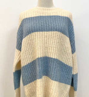 Chunky Blue Stripes Sweater