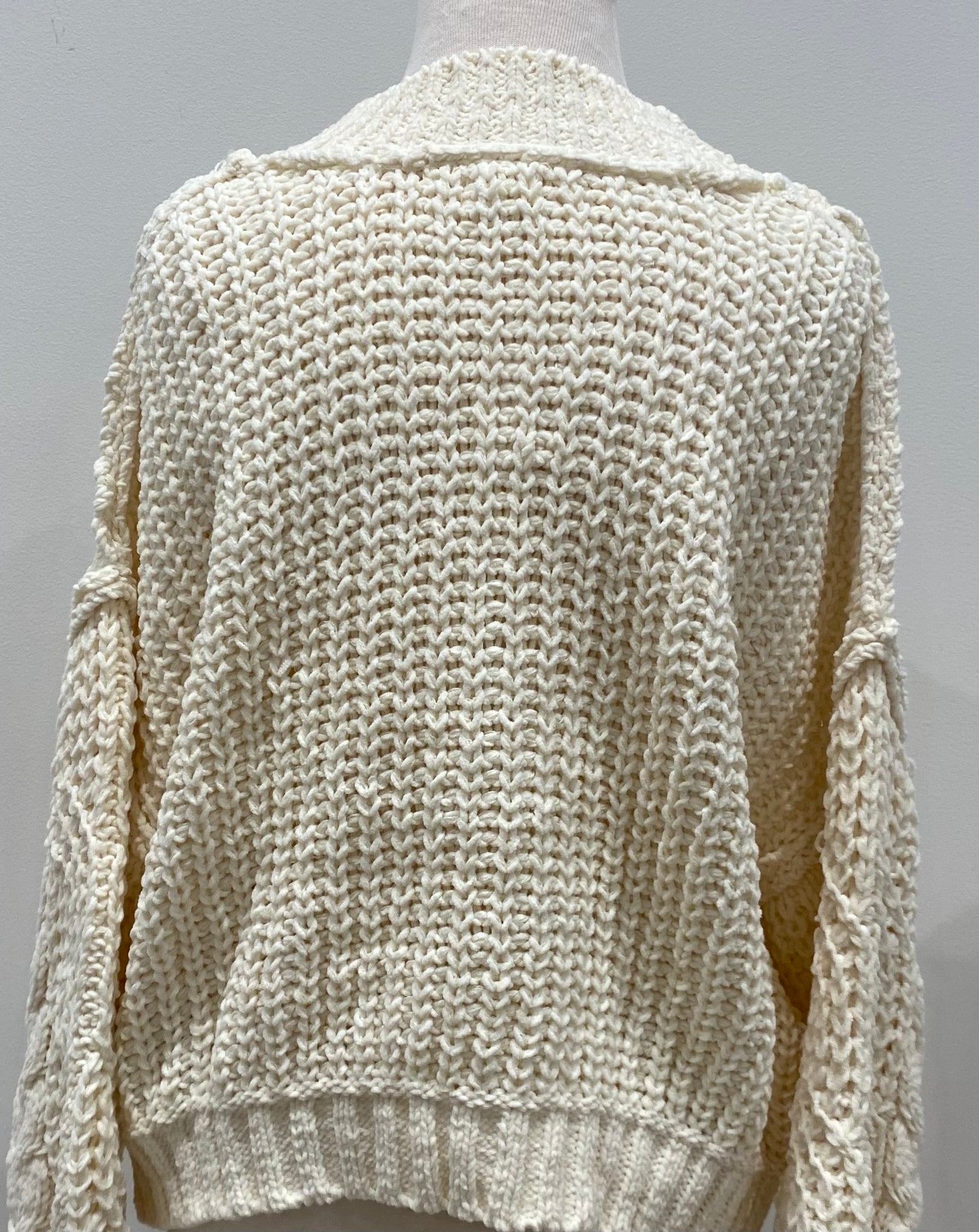 Balloon Sleeve Cableknit Sweater