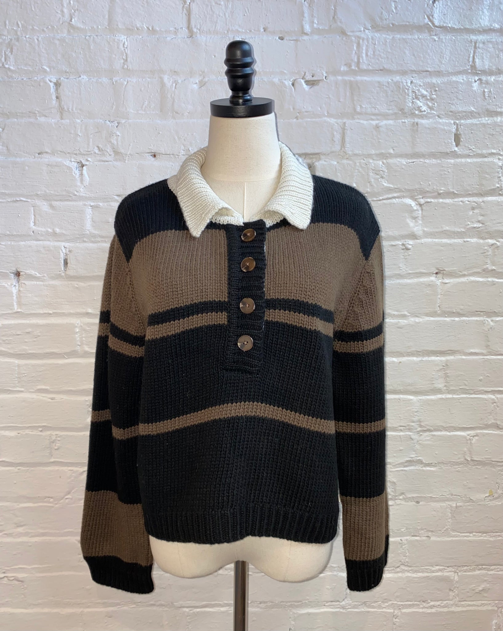 Woodland Striped Collared Sweater