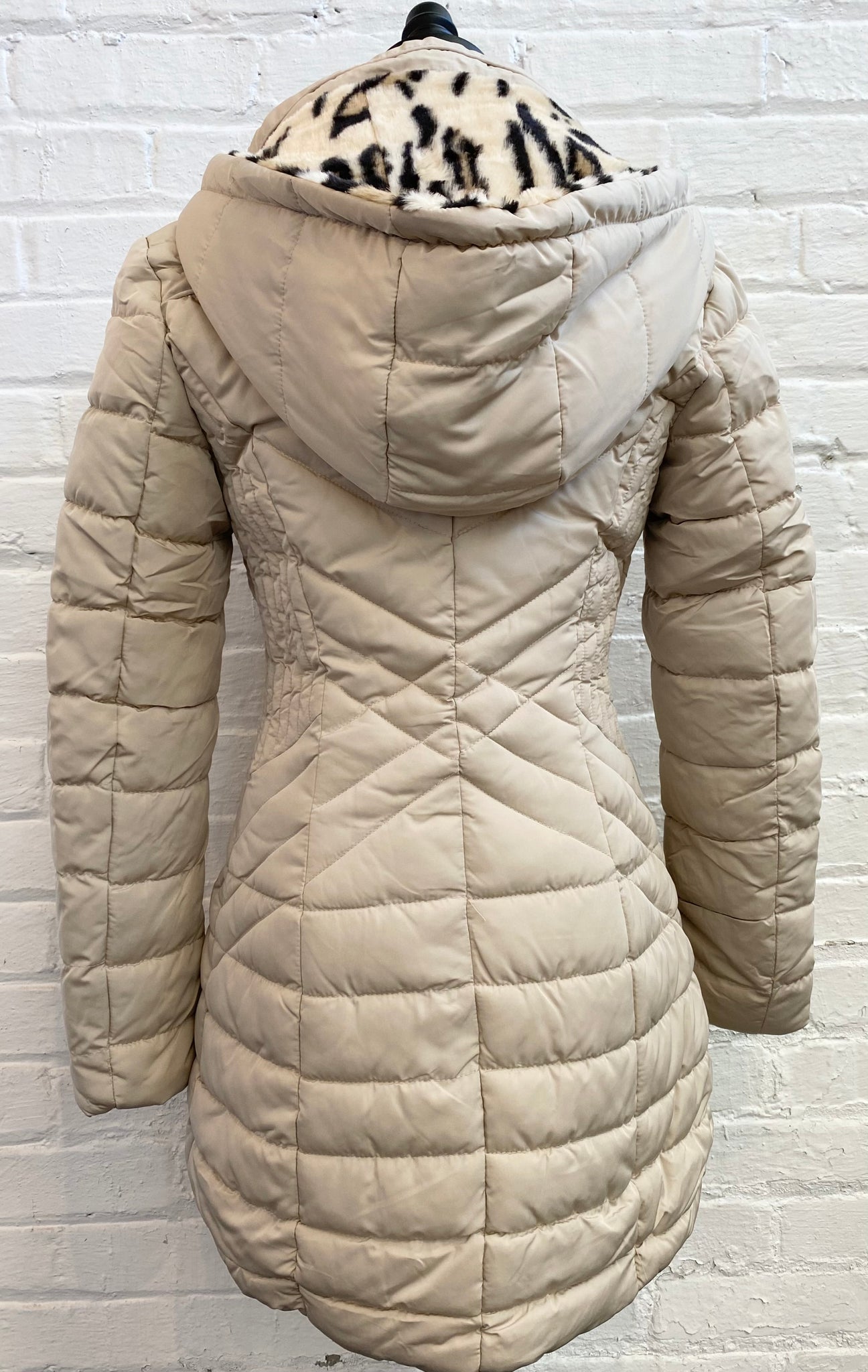 Reversible  Puffer Jacket w Faux Fur Lining/Hood