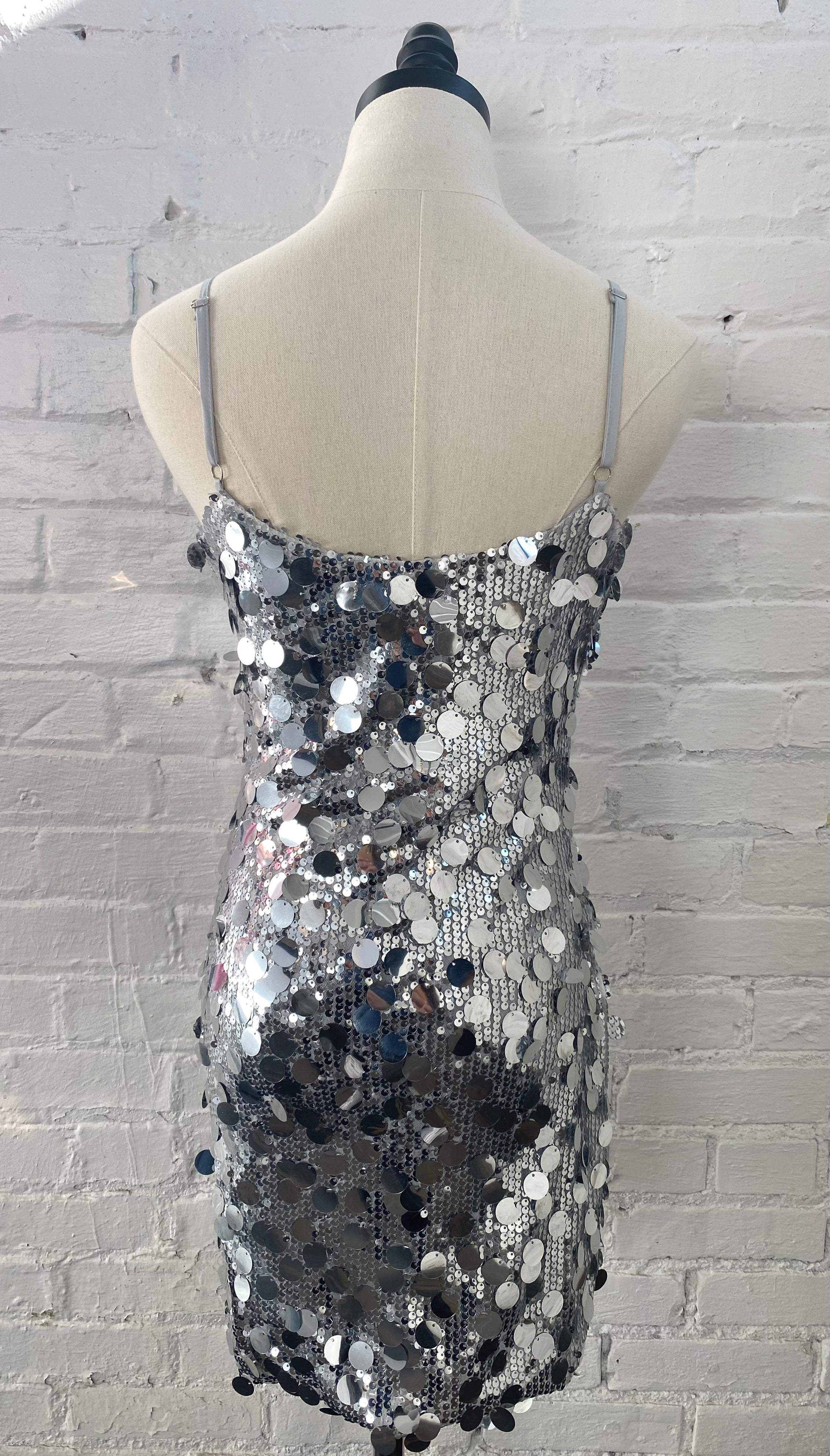 Silver Mirror Sequin Dress Silver / Small Silver Mirror Sequin Dress Silver / Small