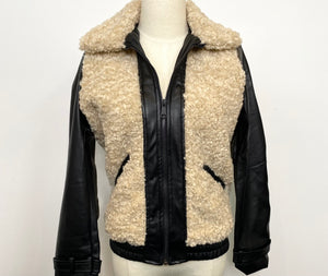 Shearling and Faux Leather Jacket