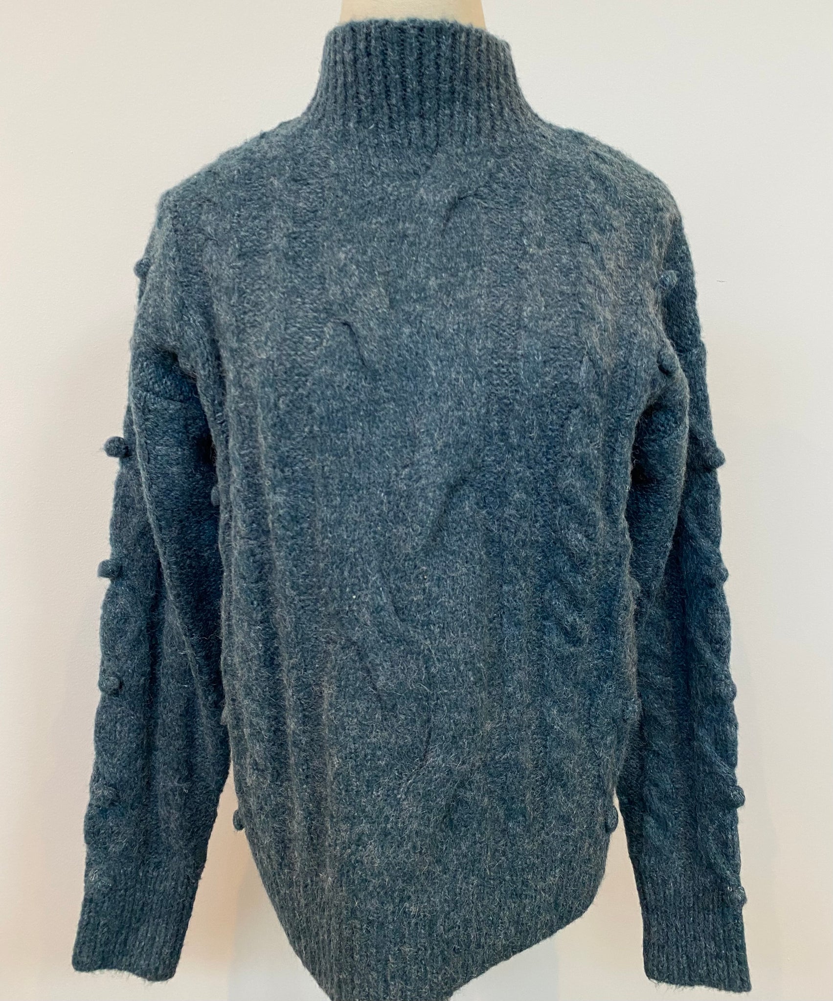 Cable Knit Mock Neck Cozy Sweater