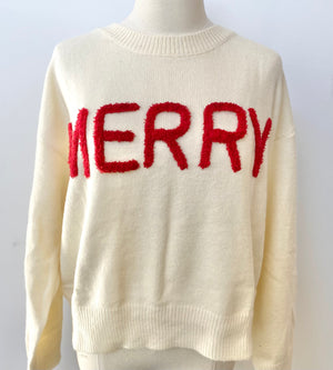 Merry Fluffy Patch Sweater