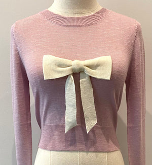 Bow Tie Front Short Sweater