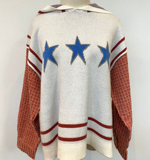 Oversize Sleeve Star Sweater